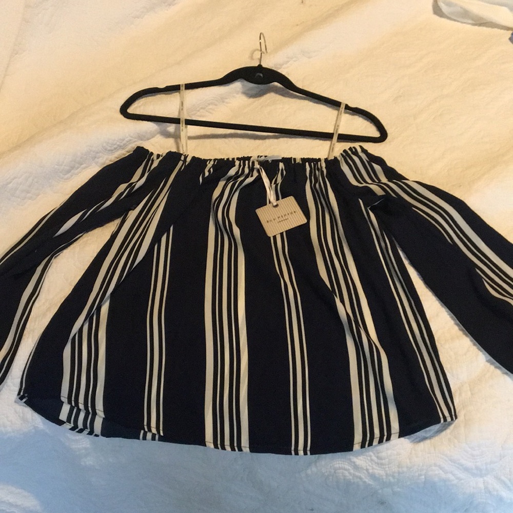 Off the shoulder stripe top
